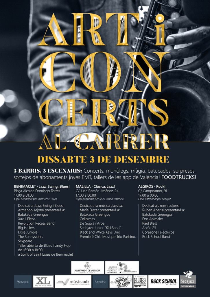Cartel y programación de Art i Concerts al carrer. Imagen cortesía de la producción.