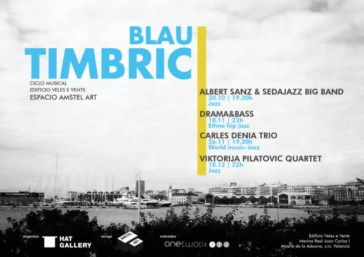 Cartel del ciclo musical Blau Tímbric, por cortesía de Hat Gallery.