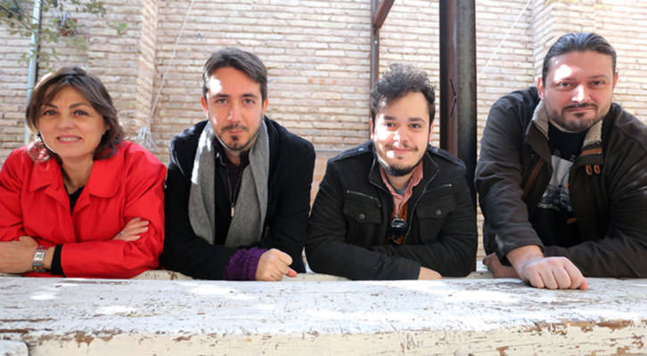 Begoña Siles, Javier Valenzuela, Alexander Lemus y Sergio Mars, en el encuentro del festival del libro Sindokma. Fotografía: MAO.