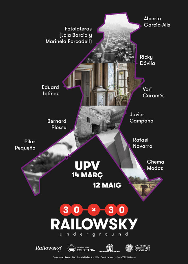 Cartel de 30x30 Railowsky ahora en la Facultad de Bellas Artes.