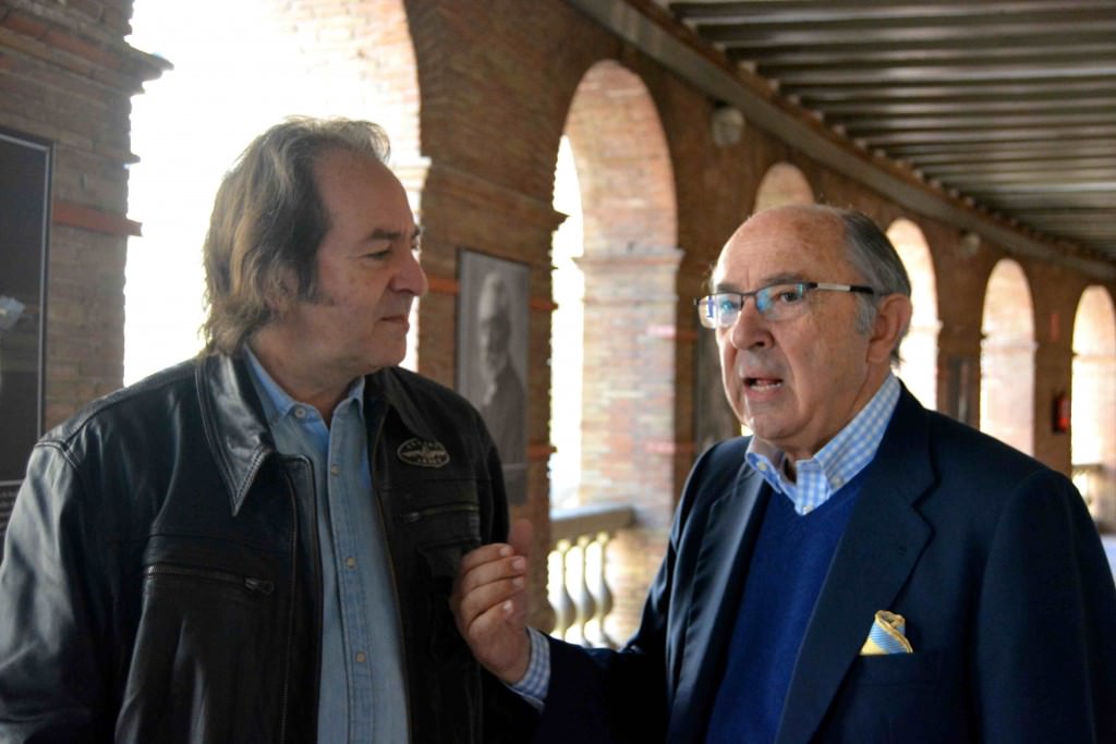 Paco Delgado y Pedro Toledano durante un instante de la entrevista. Fotografía: Merche Medina.