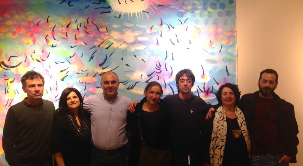 Jorge Carla, Marisa Giménez, Calo Carratalá, Felicia Puerta, Manuel Olías, Tete Amat y José Plá durante un instante de la inauguración de 'Razón y Tiempo. El camino de la pintura'. Fotografía: Merche Medina.