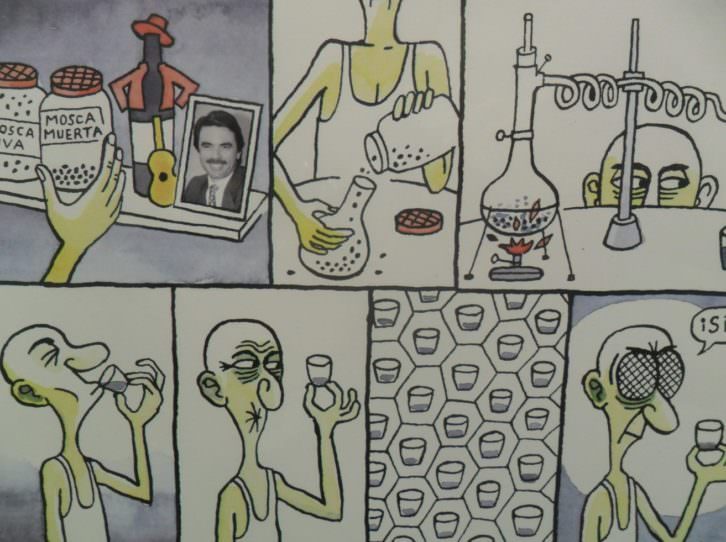 Ilustraciones de Calpurnio en su exposición de la galería Pepita Lumier.