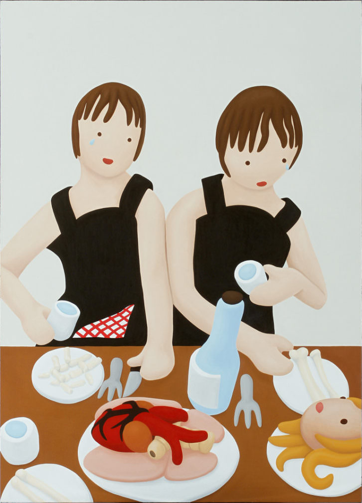 Rosalía Banet. El banquete hambriento 3, 2010. Óleo sobre lienzo. 180 x 130 cm