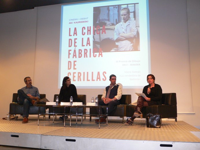 Di izquierda a derecha, Salva Torres, Marta Beltrán, José Ramón Alarcón y Begoña Siles en la mesa redonda del MuVIM. Fotografía Vicente Chambó.