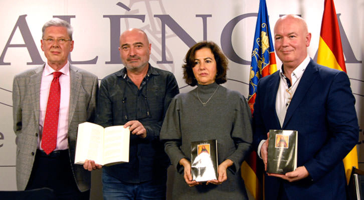 De izda a dcha, Robert Archer, Xavier Rius, Josune García y Vicent Martines. Fotografía de M. Pazos por cortesía de la Diputación de Valencia.