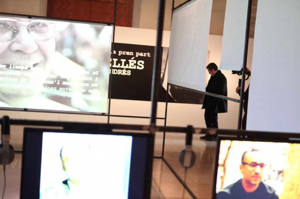 Vista de la exposición sobre Miguel Hernández y Vicent Andrés Estellés. Imagen cortesía del Centre del Carme.