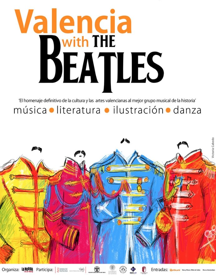 Cartel del festival Valencia With The Beatles, con ilustración de Victoria Cabedo.