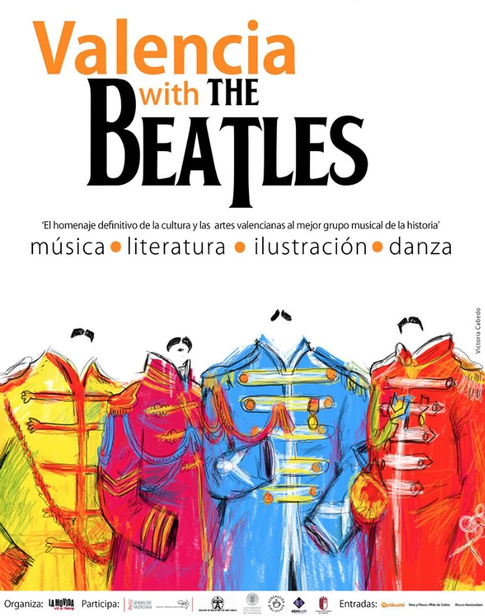 Cartel del festival Valencia With The Beatles, con ilustración de Victoria Cabedo.