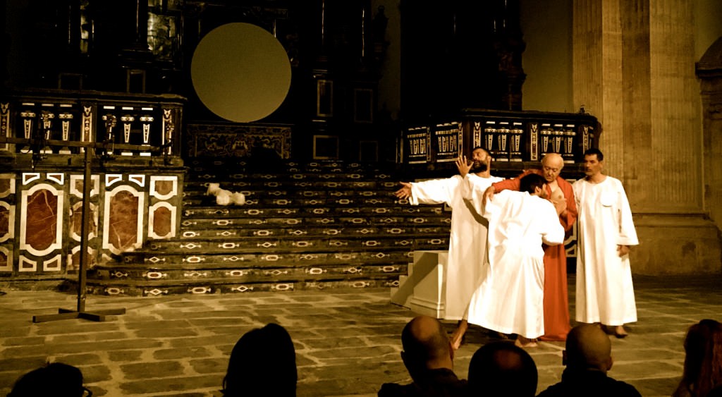 Un instante de la escenificación de 'Giulio Cesare. Pezzi Staccati', de Romeo Castellucci. Fotografía: Merche Medina.