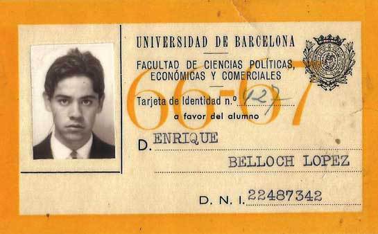 Carnet de la Facultad de Quique Belloch. Imagen cortesía del autor.