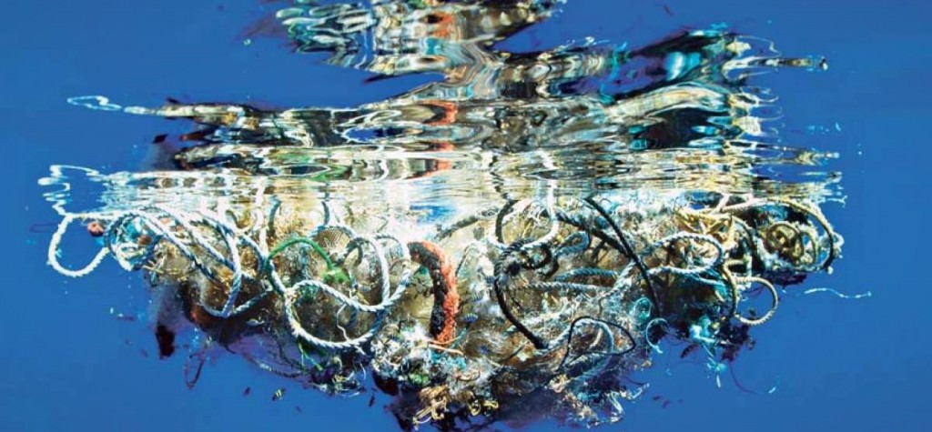 Isla de basura del Pacífico. Imagen cortesía El Telégrafo.