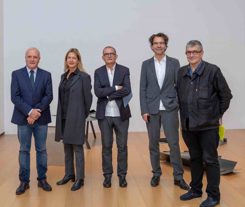 De izda a dcha, Albert Girona, Iwona Blazwick, José Miguel Cortés, Sjarel Ex y Jean François Chougnet. Imagen cortesía del IVAM