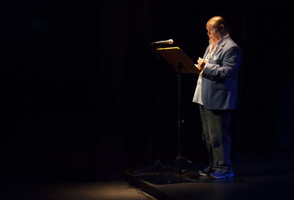 Antonio Campos, La Margot,  durante su intervención en Sala Russafa. Imagen cortesía de Fundación Aisge.