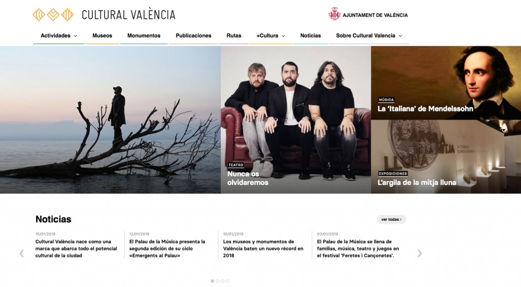 Imagen de la portada de la web Cultural València.