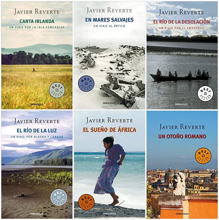 Portadas de algunos de los títulos más significativos del escritor y periodista Javier Reverte.