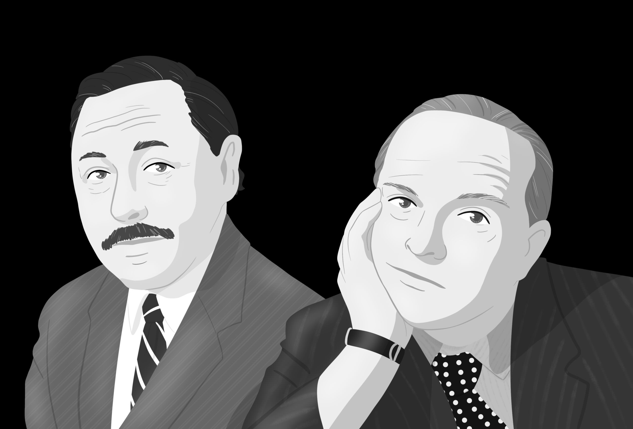 Tennessee Williams y Truman Capote. Ilustración de Kai Marrón.