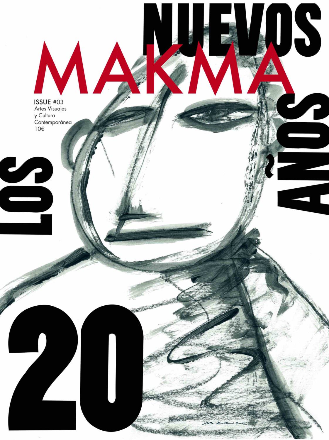 Portada de MAKMA ISSUE #03 | Los Nuevos Años 20, realizada por el Premio Nacional de Diseño Óscar Mariné. Editorial