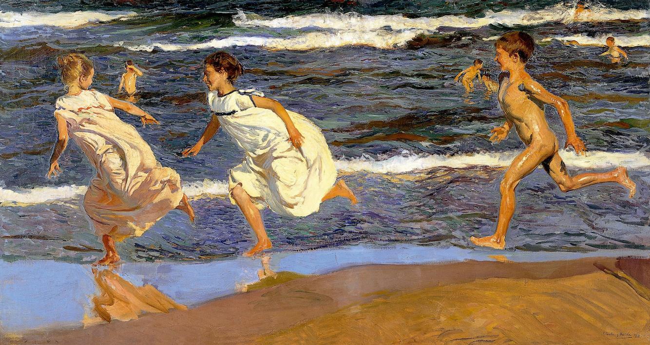 Corriendo por la playa. Joaquín Sorolla