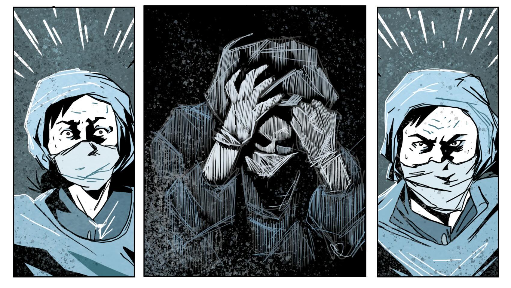 Viñeta del cómic '7291', del guionista Raúl Cordero y el dibujante Boris Ramírez.