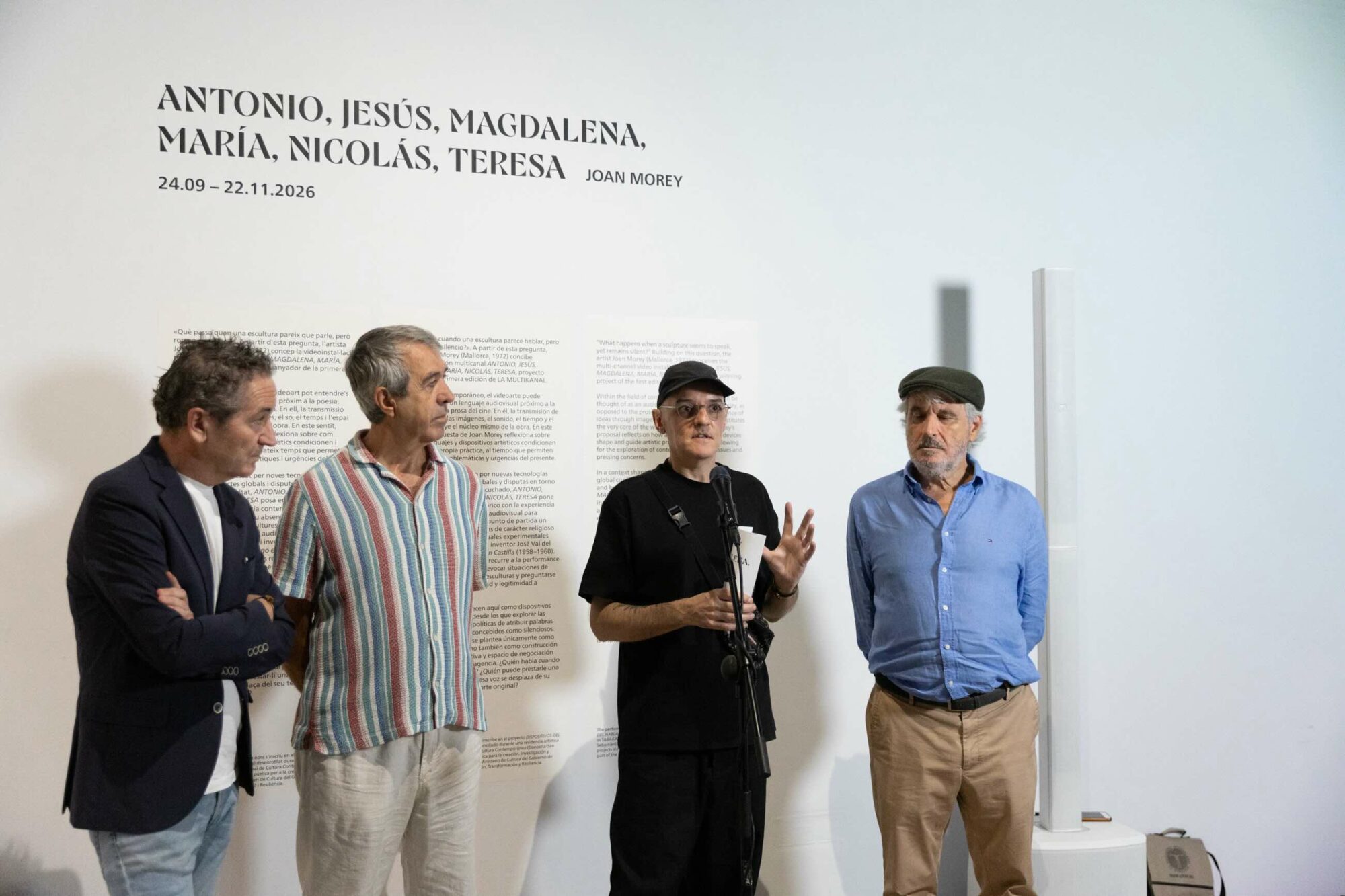Nicolás Bugeda, Salva Torres, Joan Morey y Pepe Beas, durante la rueda de prensa de ‘ANTONIO, JESÚS, MAGDALENA, MARÍA, NICOLÁS, TERESA’, proyecto ganador de LA MULTIKANAL. Foto: Juan R Peiró.